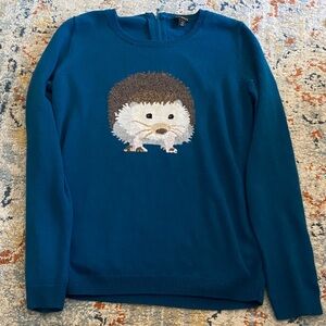 Talbots Blue Hedgehog Sweater
